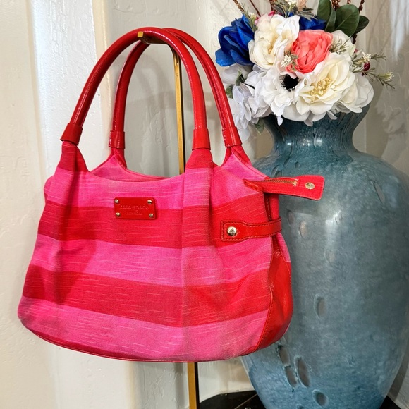 Kate Spade Jubilee Stevie Striped Bag Pink & Red shoulder bag - GUC - Picture 1 of 16
